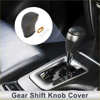 Car Gear Shift Knob Cover for Toyota Tacoma (2016-2022) Black Orange - Interior Accessories