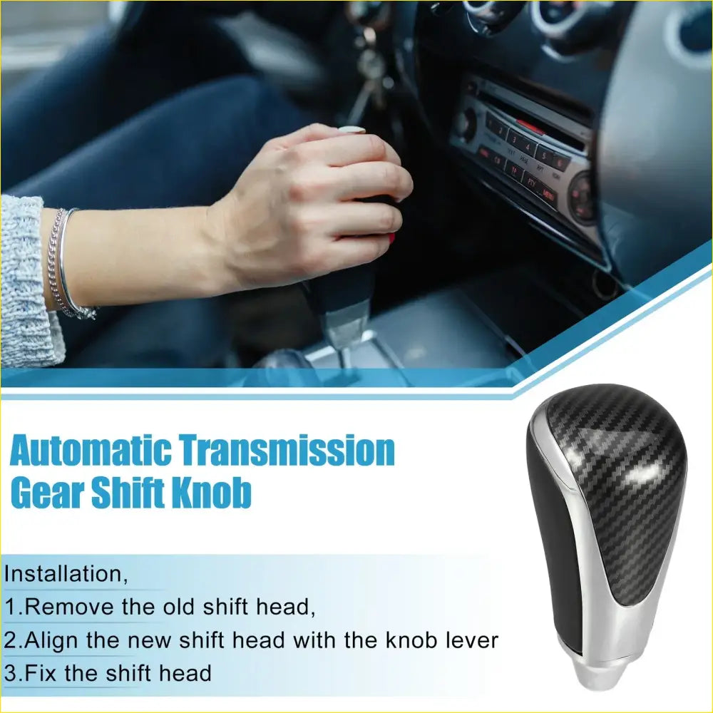 Car Gear Shift Knob for Toyota Hilux 2005-2012 Black Carbon Fiber - Interior Accessories