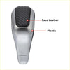Silver plastic car gear shift knob with black faux leather carbon fiber top for toyota tundra 4runner models