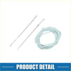 Set of two silver metal sewing needles with translucent light blue thread for car gear shifting knob cover repair