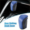 Blue and black leather car gear shifting knob cover with stitched detailing for Toyota C-HR 2018-2021