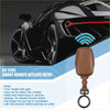 Brown leather car key fob cover with three button indentations and black metal ring for toyota rav4 highlander