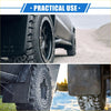 Black rugged mudflap with reinforced metal edges and chain attachment for toyota rav4 2019-2023 off-road protection