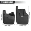 Black plastic car mud flaps with molded mounting holes and smooth curved surface for toyota tundra 2007-2021