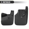 Black plastic car mud flaps for toyota tundra with molded mounting holes and smooth textured surface