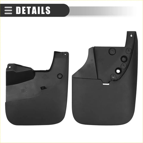 Black plastic car mud flaps for toyota tundra with molded mounting holes and smooth textured surface