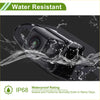 Black sleek rectangular car park assist rearview camera with glossy finish and green lens for Toyota Land Cruiser base