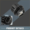 Black plastic led bulb with three pins and ridged heat-dissipating base shown from back for land cruiser prado taillight module