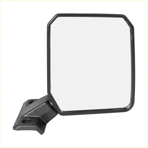 Black plastic side view mirror with rectangular frame and bracket for toyota land cruiser 70 75 78 series
