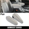 Light gray microfiber leather car seat armrest covers for toyota sienna shown from the back side