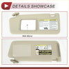 Beige plastic car sun visor with built-in mirror and warning labels for toyota tacoma 2005-2011 driver side