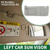 Beige plastic left car sun visor with mirror and storage for toyota venza 2009-2015 shown from back side