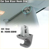 Gray plastic car sun visor hook clip with c shaped hook and clamp for toyota various models back side view