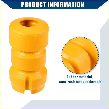 Bright yellow rubber car suspension strut bumper with cylindrical segmented design for toyota rav4 2001-2005