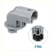 Gray plastic automotive connector with two pins for car tail lamp light bulb socket on toyota rav4 2019-2023 back side