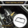 Black carbon fiber textured trim ring for rear armrest box cup holder cover for 2024 toyota tacoma
