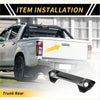 Carbon fiber textured rear trunk bumper cover showing back side for toyota tundra 2022-2024 pickup trucks