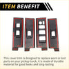 Black carbon fiber door window switch panel cover set with red adhesive strips for toyota tundra pickup interiors