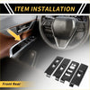 Carbon fiber textured black trim pieces for door window switch panel cover set on toyota tundra car door controls