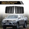 Black carbon fiber engine shroud cover trim panels with textured glossy finish for toyota tundra 2022-2024