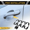 Black carbon fiber textured door handle bowl cap set for front and rear doors fit toyota tundra 2022-2024