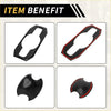 Black carbon fiber front and rear door handle bowl caps with red edges for 2022-2024 toyota tundra shown in shapes