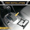 Black carbon fiber gear shift frame panel cover with textured finish and cutouts for gear shift and buttons on toyota tacoma 2024