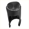 Black leather gear shift knob with carbon fiber texture top and white stitching for toyota c-hr 2017-2021
