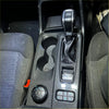 Carbon fiber interior console gear shift panel trim cover for ford with textured finish integrated cup holders and gear shift boot