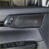 Black carbon fiber textured front door panel trim cover with integrated lock buttons for ford ranger interior