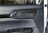 Carbon fiber interior trim cover with glossy finish installed on door panel of ford ranger 2022 new ranger