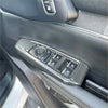 Carbon fiber interior window lift switch button panel trim cover with black buttons and silver trim for car door control panel