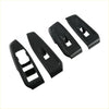 Black carbon fiber textured car door handle cover trim pieces for carbon fiber interior window lift switch button panel trim cover