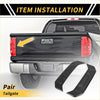 Black carbon fiber tail light lamp strip trim pieces shown from back side for toyota tundra 2022-2024