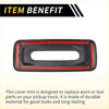 Black carbon fiber rear roof reading light cover for 2022-2024 toyota tundra with red adhesive strips backside view