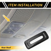 Carbon fiber rear roof reading light cover for toyota tundra 2022-2024 with black carbon fiber textured trim