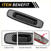 Black carbon fiber roof handle cover trim with sleek textured pattern and glossy finish for toyota tundra 2014-2021