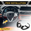 Black carbon fiber steering wheel trim pieces for bmw shown from the back for toyota tundra 2022-2024 cover trim