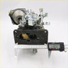 Silver and black carburetor 12r i4 engine for toyota hilux with chrome parts and brass float bowl on metal bracket