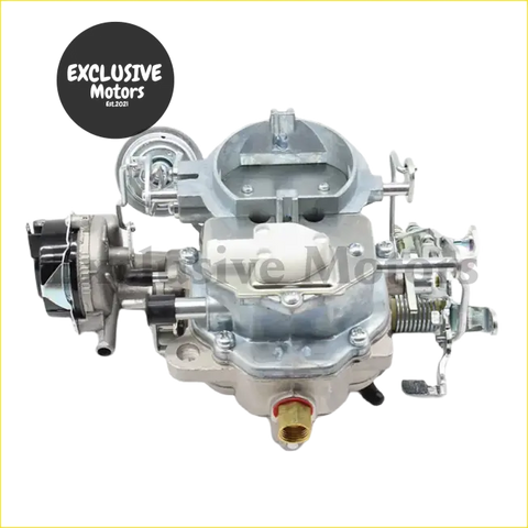 Silver carburetor with chrome-plated metal parts and brass fuel inlet for jeep dodge 258 engine 1964+