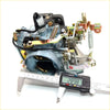 Gray metallic carburetor with brass and gold parts measured by digital caliper for nissan datsun bluebird cars