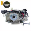 Silver metallic carburetor with black wiring and circular intake port for nissan patrol gq y60 engines back side view