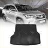 Black rubber cargo boot tray liner with diamond texture pattern for toyota highlander 2008-2014 trunk protection