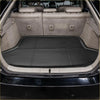 Black rubberized cargo boot tray liner for toyota prius 2003-2015 with stitched seams and textured surface