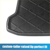 Black rubber cargo boot tray liner with diamond pattern and raised lip for perfect fit in toyota rav4 2009-2012
