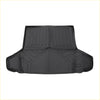 Black rubber cargo liner rear boot mat with ribbed texture and molded compartments for Toyota Prius 2016-2022