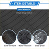 Black rubber cargo liner rear boot mat with textured ribbed design for toyota rav4 2013-2018 long stripe pattern