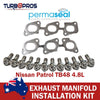 Nissan Patrol TB48 4.8L Permaseal Exhaust Manifold Titanium Stud&Gasket Kit