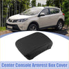 Black fabric center console armrest box cover for toyota rav4 2014-2018 shown from the back side