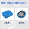 Blue fabric center console armrest box cover with black trim and gray fleece interior for toyota tacoma 2016-2022